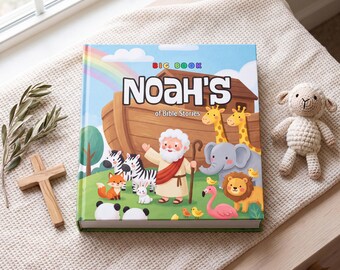 Personalisierte Kinderbibel, christliches Babygeschenk mit Namen, 100 Seiten, Hardcover, Tauf-Erinnerungsstück, vollständige Bibelgeschichte