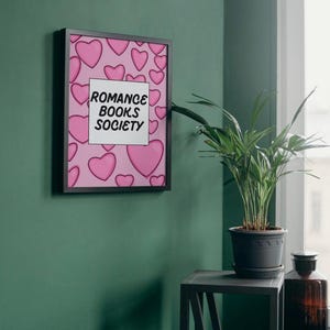 Romance Book Society Digital Print | Cyfrowa sztuka ścienna | Pobieralna sztuka | Obraz do wydrukowania | Dekoracja książki