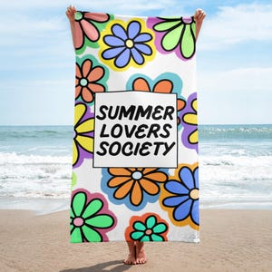 Summer Lovers Society Towel for Beach Holidays | Beach Towel for Summer Holidays | Summer Holidays | Summer Sun Beach Vacation