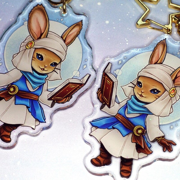 Final Fantasy XIV Loporrit Livingway Glitter Charm Keychain