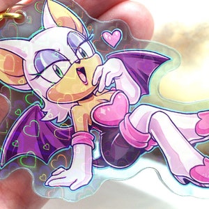 Rouge the Bat Holographic Charm Keychain