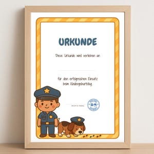 Certificato di compleanno per bambini della polizia – PDF stampabile | Certificato di polizia