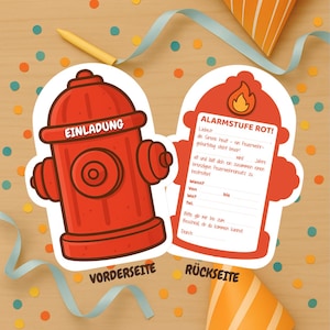 Firefighter birthday invitation – Printable PDF | Firefighter invitation