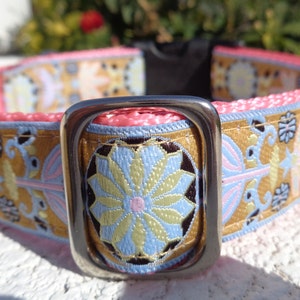 Dog Collar Rose Gold Zinnia Quick Release Dog Collar or Martingale Dog Collar, 3/4 or 1 width, sizes S L, image 6