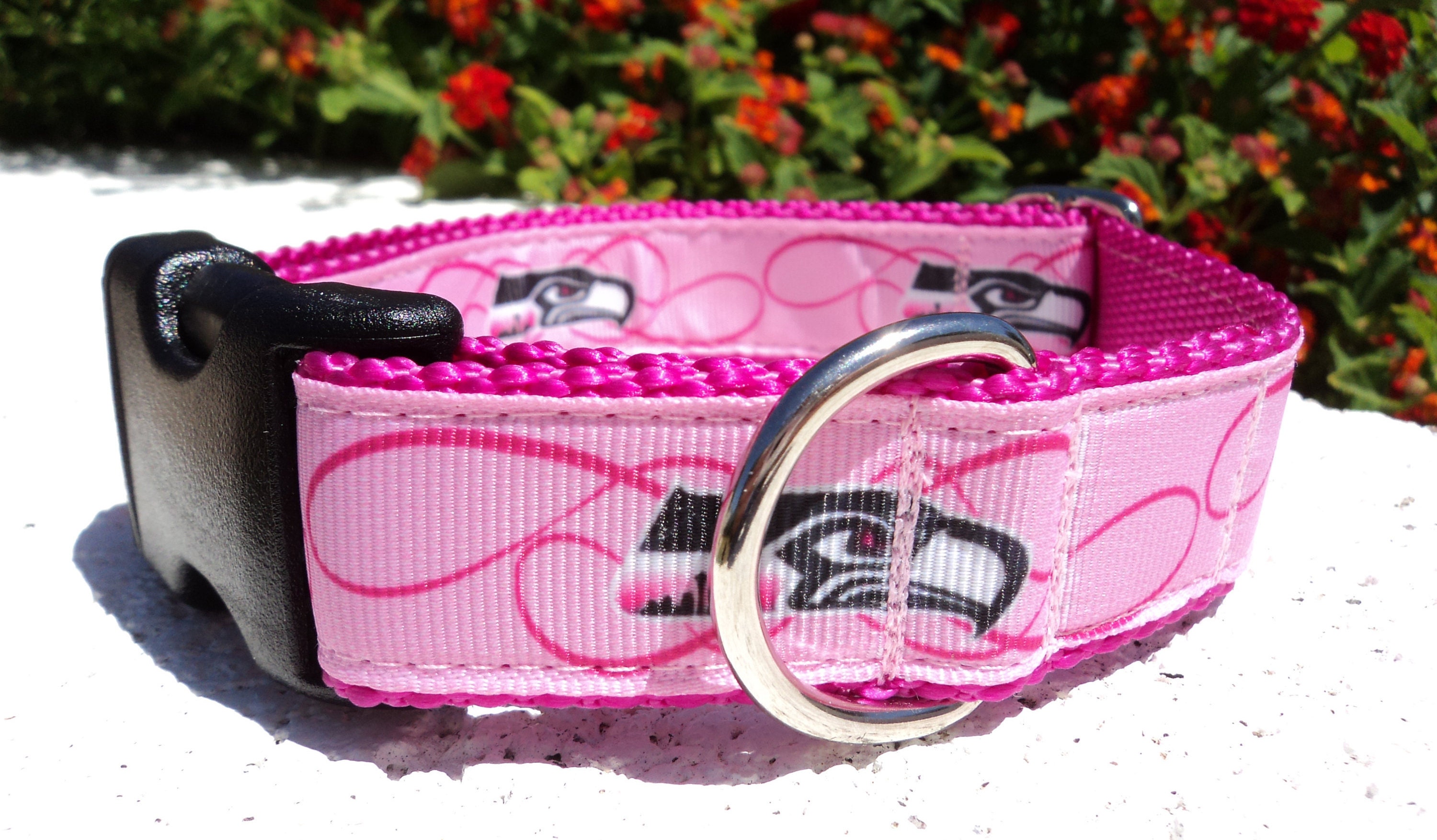 Seattle Seahawks Pink Dog Collar 1 Side Release or Etsy