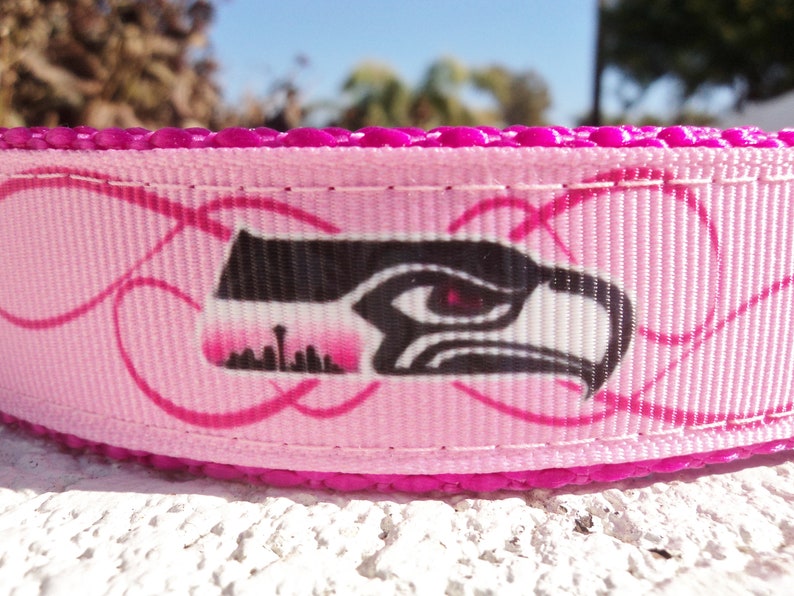 Seattle Seahawks Dog Collar Pink 1 Quick Release Dog Etsy