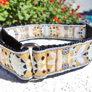 Dog Collar Rose Gold Zinnia Quick Release Dog Collar or Martingale Dog Collar, 3/4 or 1 width, sizes S L, image 3