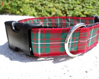 MacGregor Tartan Dog Collar Quick Release Dog Collar or Martingale Dog Collar 1” width Scottish dog collar, adjustable, sizes S - XL,