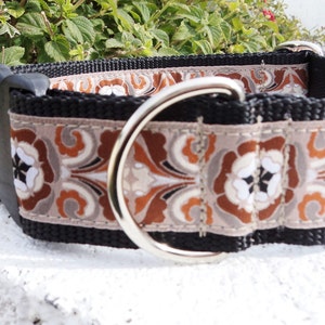 Wide Dog Collar Quick Release Dog Collar or Martingale Dog Collar, 1.5” width, adjustable, Vintage Earth, sizes S - XXL
