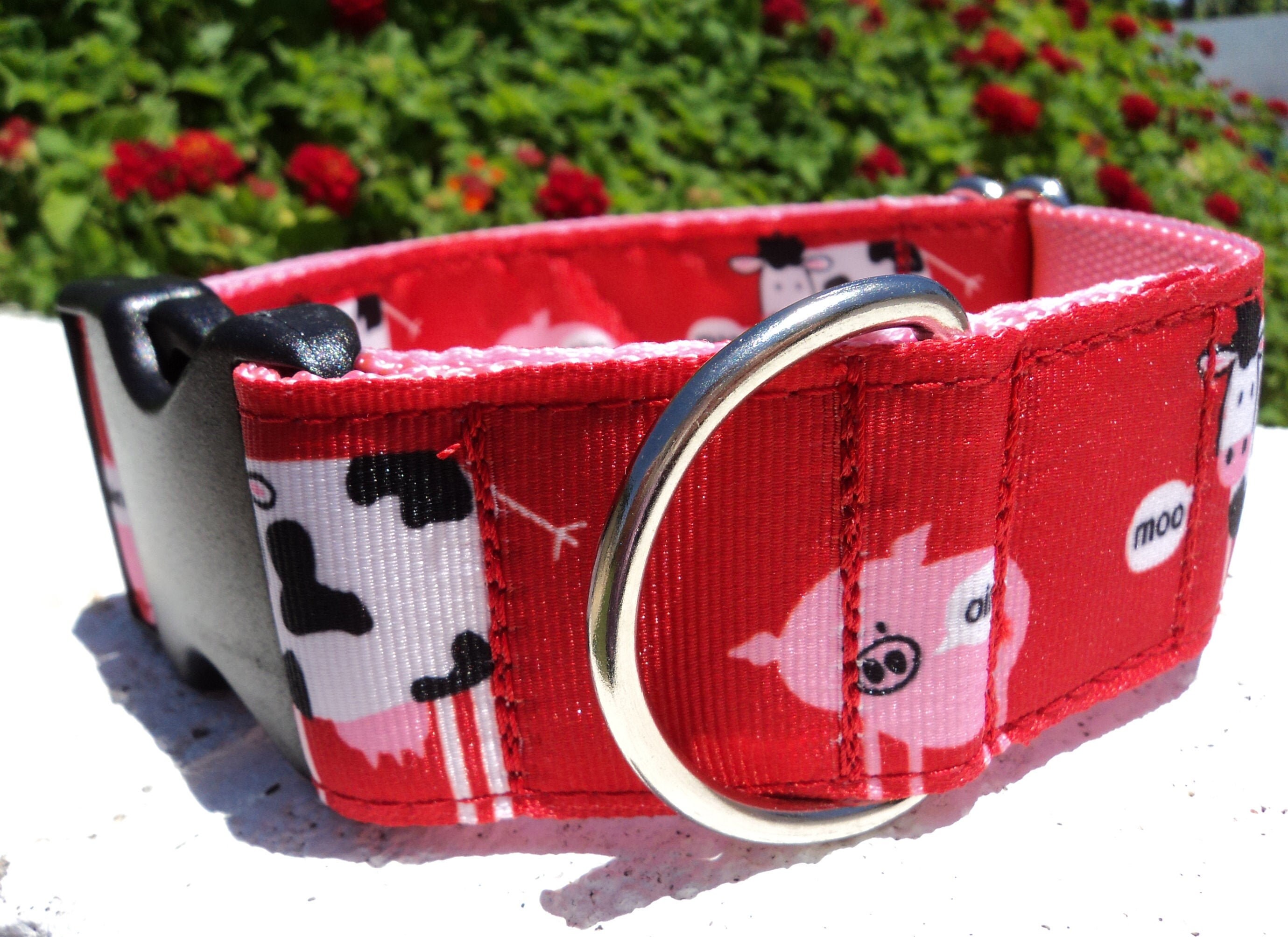 Wide Dog Collar 1.5 Flat Quick Release adjustable no Etsy