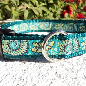 Dog Collar Quick Release dog collar Natures Ferns 3/4 width, S M sizes, no martingale in this collar image 7