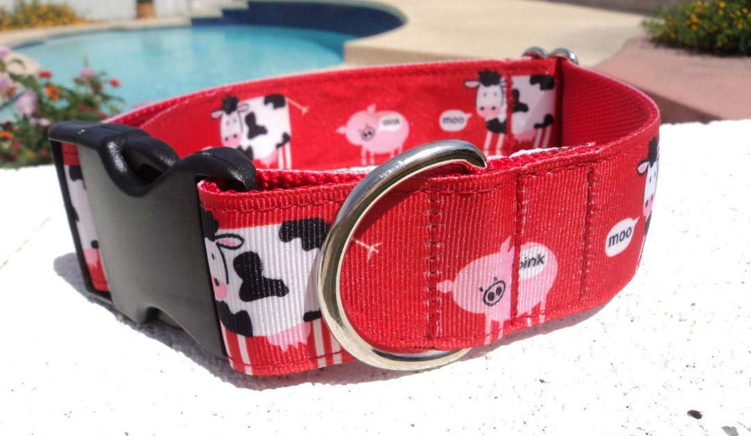 Dog Collar Quick Release Dog Collar Cows & Pigs Dog Collar, 1.5 Width