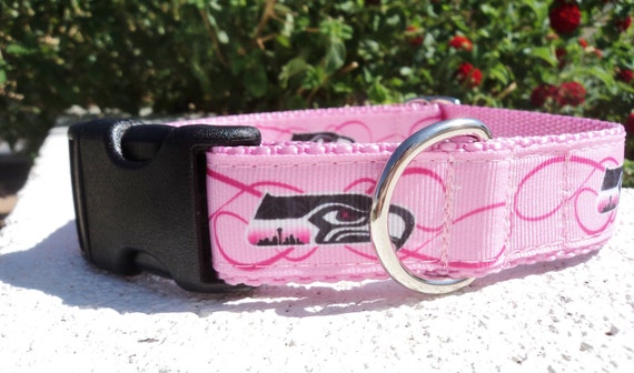 Pink seahawks dog collar Clearance