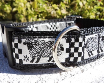 Quick Release Dog Collar Sheep & Butterfly Dog Collar, 1” width, herding dog, sheep dog, sizes S+ - L+, limited ribbon