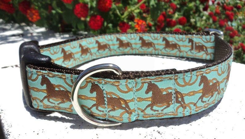 Dog collar Quick Release dog collar or Martingale dog collar Horse snaffle bit, 1 or 1.5 width, adjustable, sizes S XL, image 2