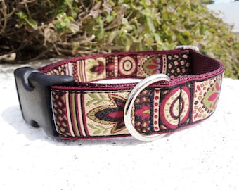 Dog Collar Quick Release Dog Collar, 1” width, adjustable, Burgundy Beauty, limited no martingale in this collar