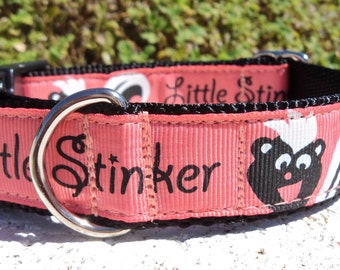 Dog Collar Quick Release Dog Collar Little Stinker, 1” width, sizes S - XL,