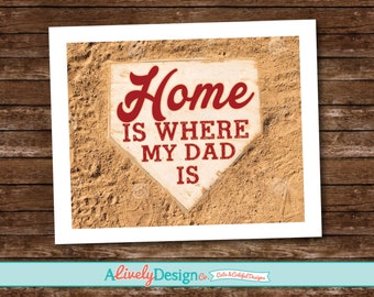 Father's Day Gift / Father's Day Quote Poster / Baseball Father's Day / Home Plate Poster