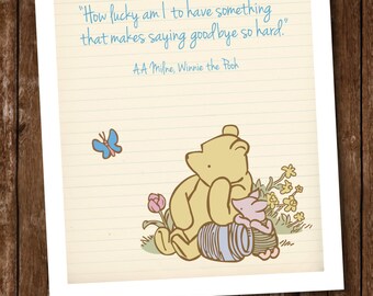 Winnie the Pooh Quote Poster / Winnie the Pooh Decor / Winnie the Pooh Birthday