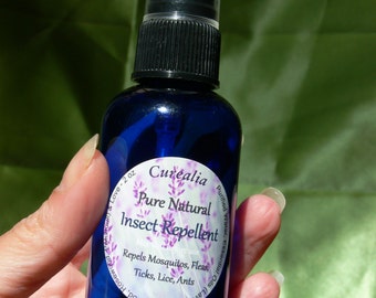 Repelente de insectos para perros - Pure Natural MINI Spray - Elimina pulgas, garrapatas y mosquitos - 2 oz de Curealia