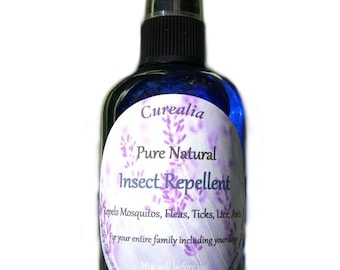 Repelente de insectos para perros - Spray natural puro - Pulgas, garrapatas y mosquitos aniquilados - 4 oz de Curealia