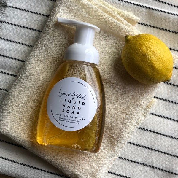 Lemongrass Plant Based Liquid Hand Soap | Made from Scratch Liquid Soap | Handmade Liquid Soap | Guest Bathroom Liquid Soap | House Gift