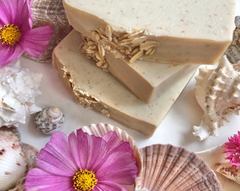 Coconut Exfoliating Soap Bar | Gentle & Moisturizing | Oatmeal Enriched | Beach Vacation Essential | Coconut Handmade Soap | Beach Vibes