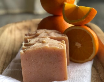 Grapefruit Mint Tangerine Exfoliating Bar Soap | Exfoliating Bar Soaps | Fruity Soaps | Handmade Bar Soap | Artisan Bar Soap | Cold Process