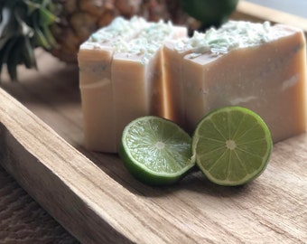 Tropical Coconut Lime Bar Soap | Tropical Scented Soap | Handmade Coconut Soap | Vacation Vibes | Island Time | Plant Based Bar Soap