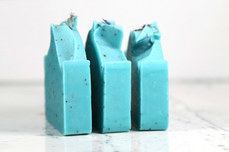 Peppermint Rosemary Bar Soap Hand Scrub Soap Bar Teal Soap Etsy