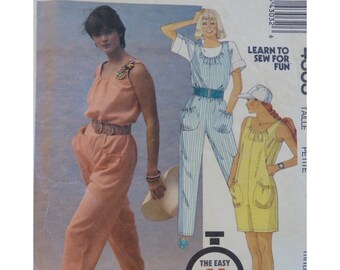 Pull on Jumpsuit Pattern, Romper, Elastic Neck, Sleeveless, Front Pockets, Shorts, Straight Legs, Elastic Ankles, McCalls 4303 Size S 10- 12