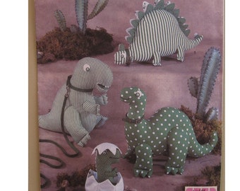 DIY Dinosaurs Toy Sewing Pattern, Tyrannosaurus Rex, Apatosaurus, Stegosaurus, Simplicity 8378 UNCUT Size 7.5 to 13.5" , 19 to 34.5 cm