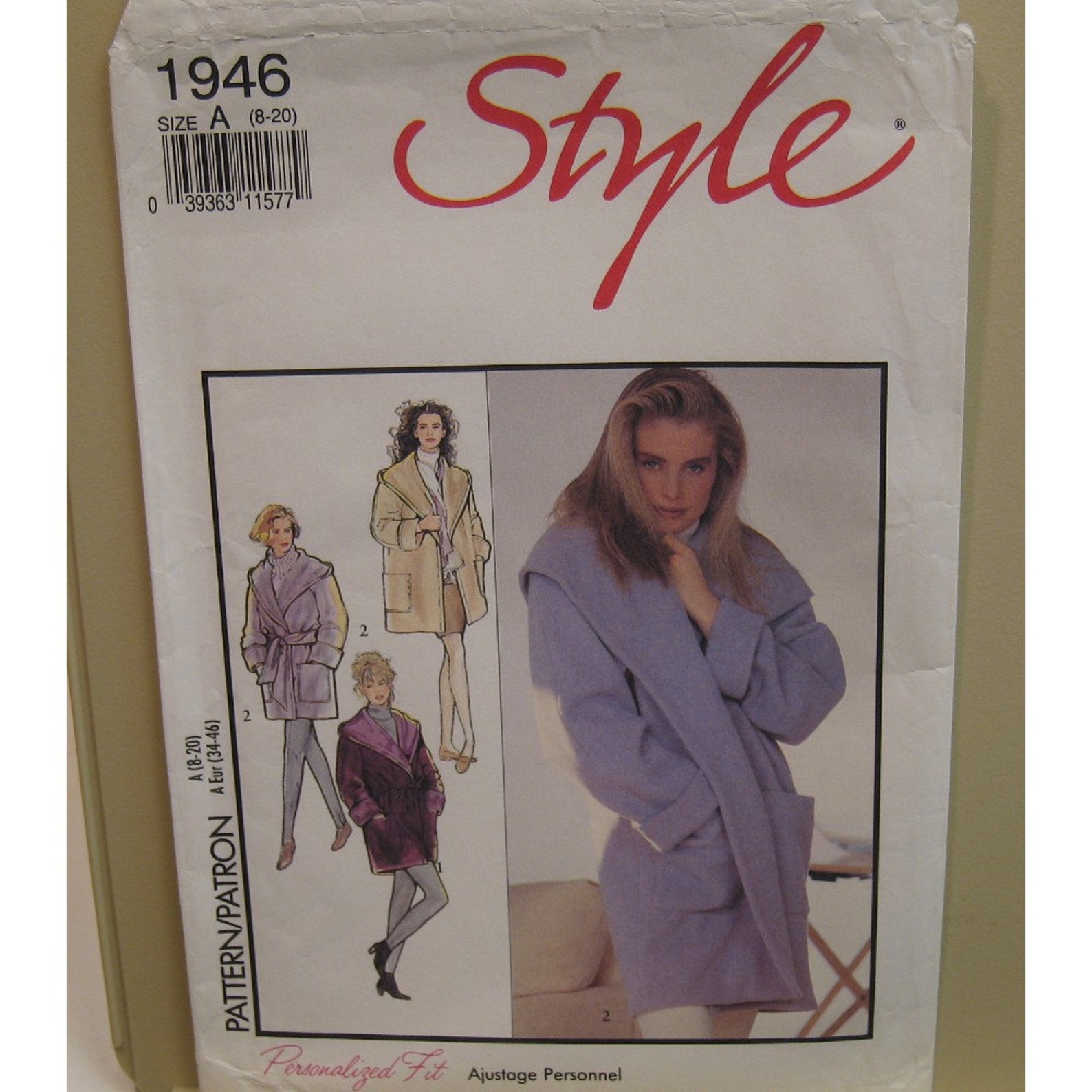 Hooded Wrap Jacket Pattern Coat Shawl Collar 3/4 Length Etsy