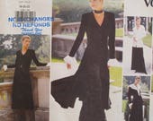 Ausgefallene Bluse Muster, Hals Rüschen, Manschetten, Kleid, Knopfleiste, breite Bein, Hose, Jacke, Vogue 1290 ungeschnitten Größe 6-8-10