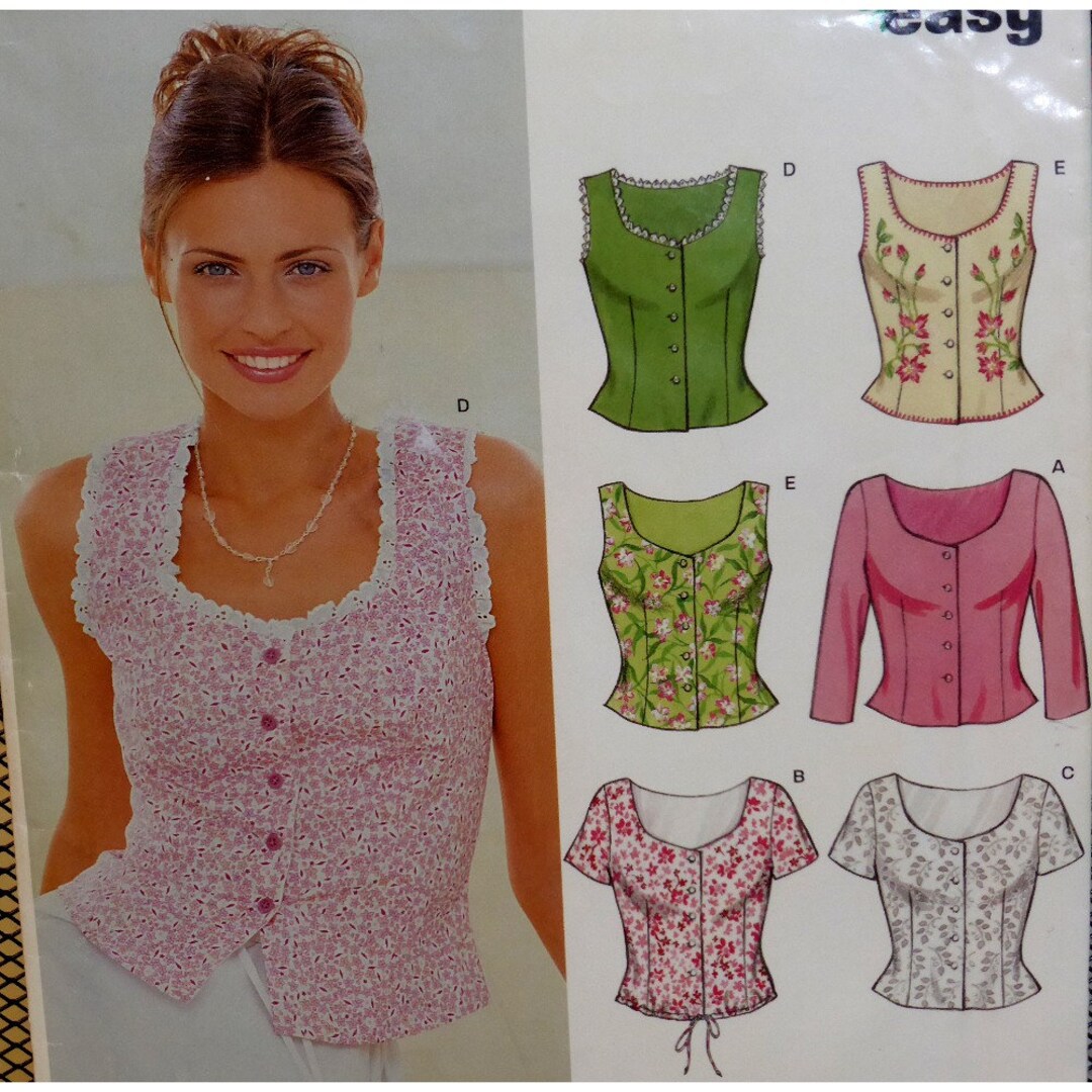 Fitted Sumer Top Pattern, Sleeveless/ Short/ Elbow Sleeves, Scoop Neck ...
