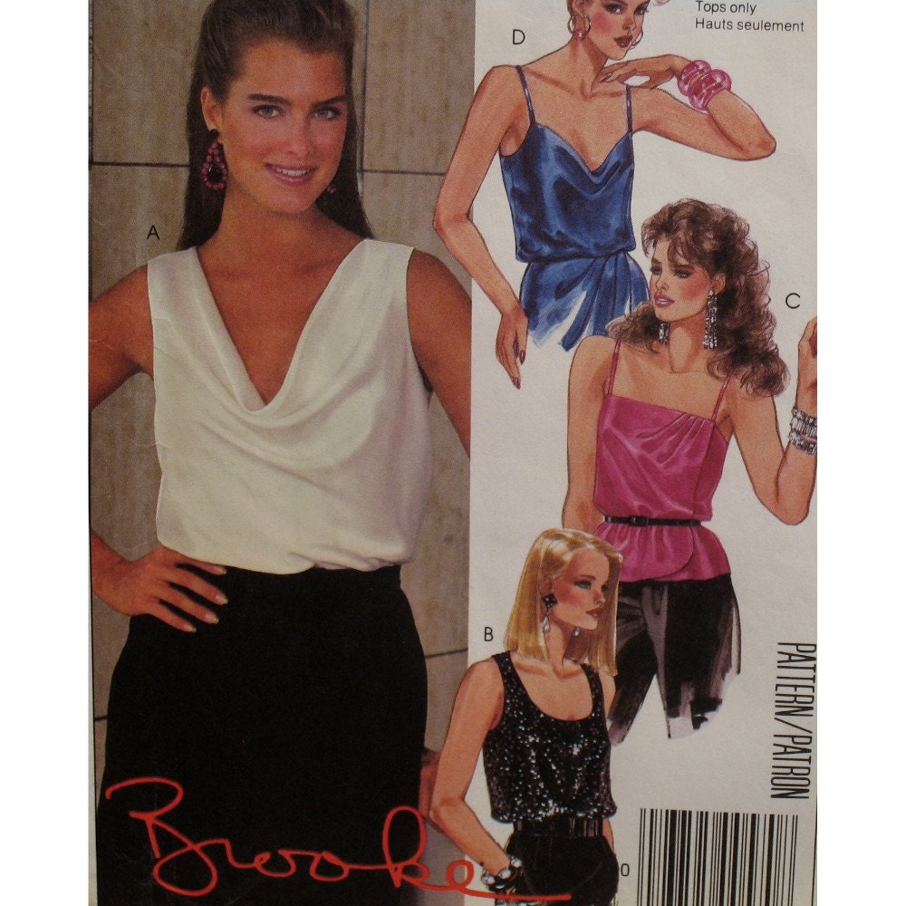 Draped Neck Top Pattern Camisole Straps Bias Neck Etsy