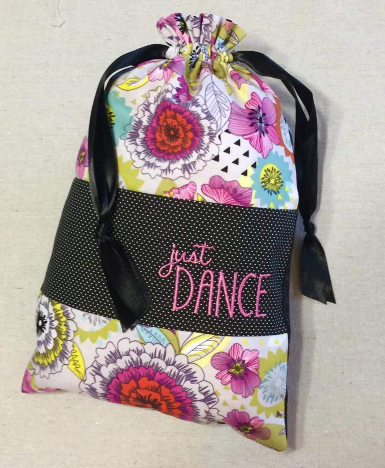 item(j3) personalized dance shoe bag just dance chevron pink floral black mesh ballet pointe jazz tap item(j3) personalized dance shoe bag just dance chevron pink floral black mesh ballet pointe jazz tap