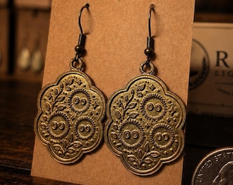 Dust Sprite Brass Earrings | Whimsical Nature Dangle Earrings | Cottagecore | Gift for Her