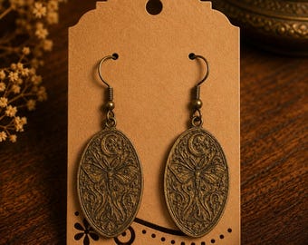 Luna Moth Earrings – Celestial Nature Jewelry | Boho Woodland | Gothic Cottagecore