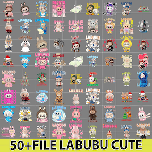 50+ Labubu PNG, Vector Digital Files for Cricut, Laser Cut La bubu PNG, T-shirt Sublimation, Instant Download Labubu Character Pack
