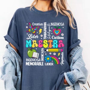 Maestra Spanish Teacher Back To School Maestra De Espanol png, Latina Teacher Sublimation, Rainbow Maestra PNGs, Digital Download