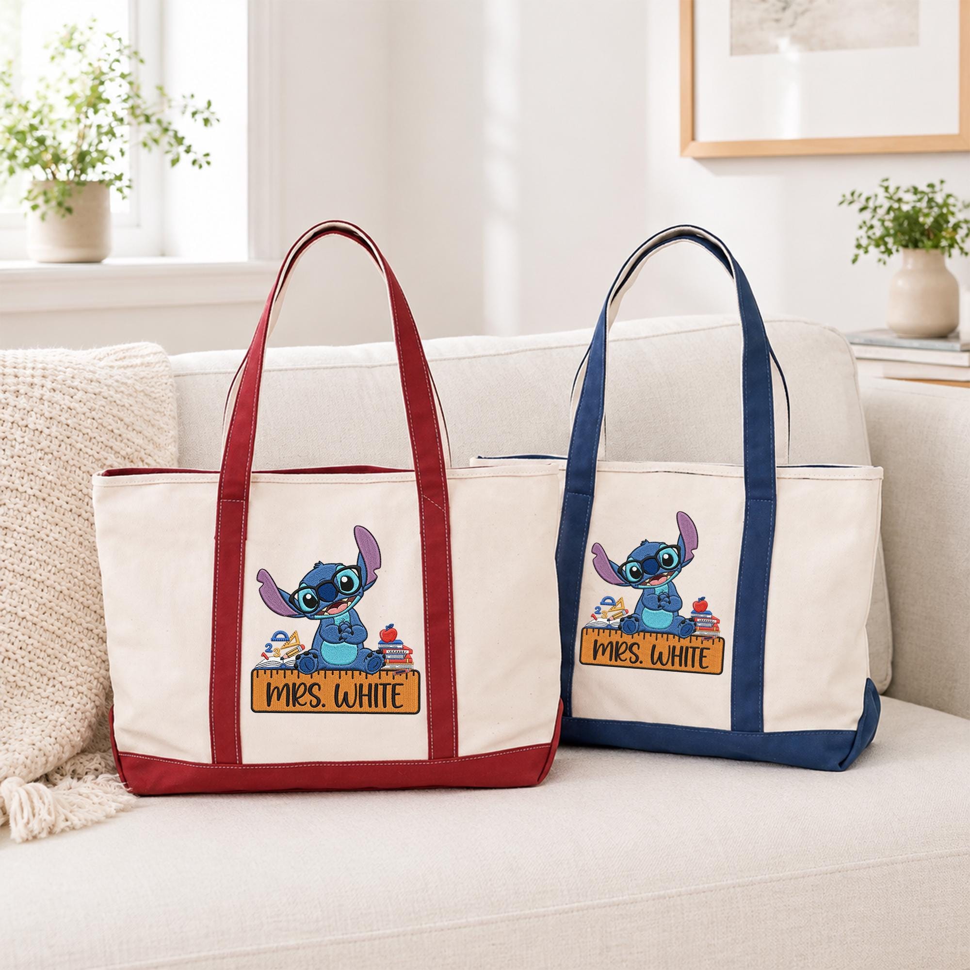 Stitch and Angel Tote Bag - Etsy