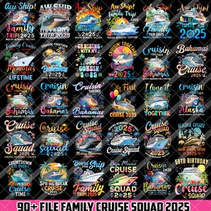 90+File Family Cruise Squad 2025 Png Bundle, Family Group Matching Shirt Png, Retro Cruise 2025, Family Trip PNG, Making Memories Png