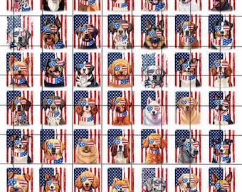40+ Patriotic Dog Bundle Png, Fourth Of July Dog Png, USA Dog Digital Illustration, Dog Wearing Stars And Stripes Bow Sublimation, Dog Mom