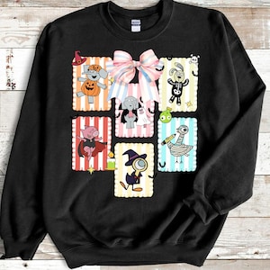 Comfort Colors® Coquette Bow Back To School Elephant And Piggie Halloween Shirt, Children&#39;s Book Shirt, Teacher Library Book Halloween Shirt