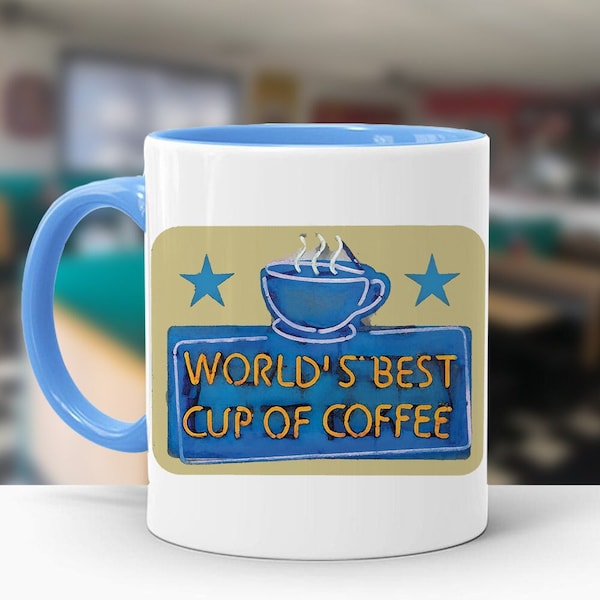 Elf Movie Inspired, World's Best Cup of Coffee, Color Accent Mug, 11oz or 15oz