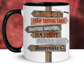 Horror Movie Street Signs Mug, 11oz or 15oz