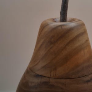 Handmade Pear-Shaped Wooden Jar – Wild Cherry Wood Cookie, Coffee or Candy Storage – Rustic Kitchen Decor