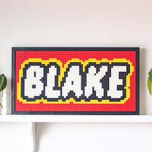 Personalized Brick Name Sign - Compatible with Lego - Custom Wall Sign - Individually Placed Bricks - Authentic Brick Look