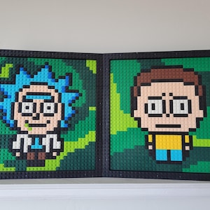 Rick and Morty Brick Mosaic | LEGO Compatible | Space | Pixel Art | Sci-Fi | Adult Swim | TV shows